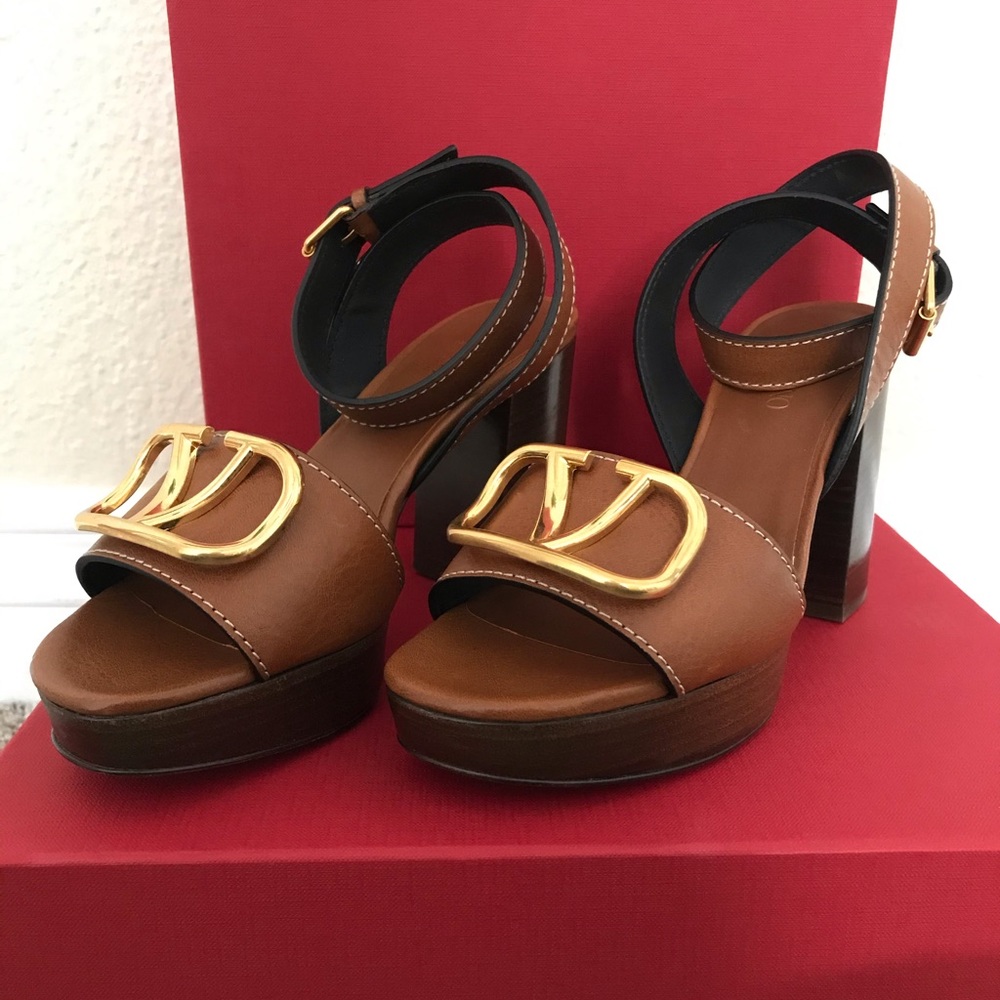 Valentino Brown and Gold Heels